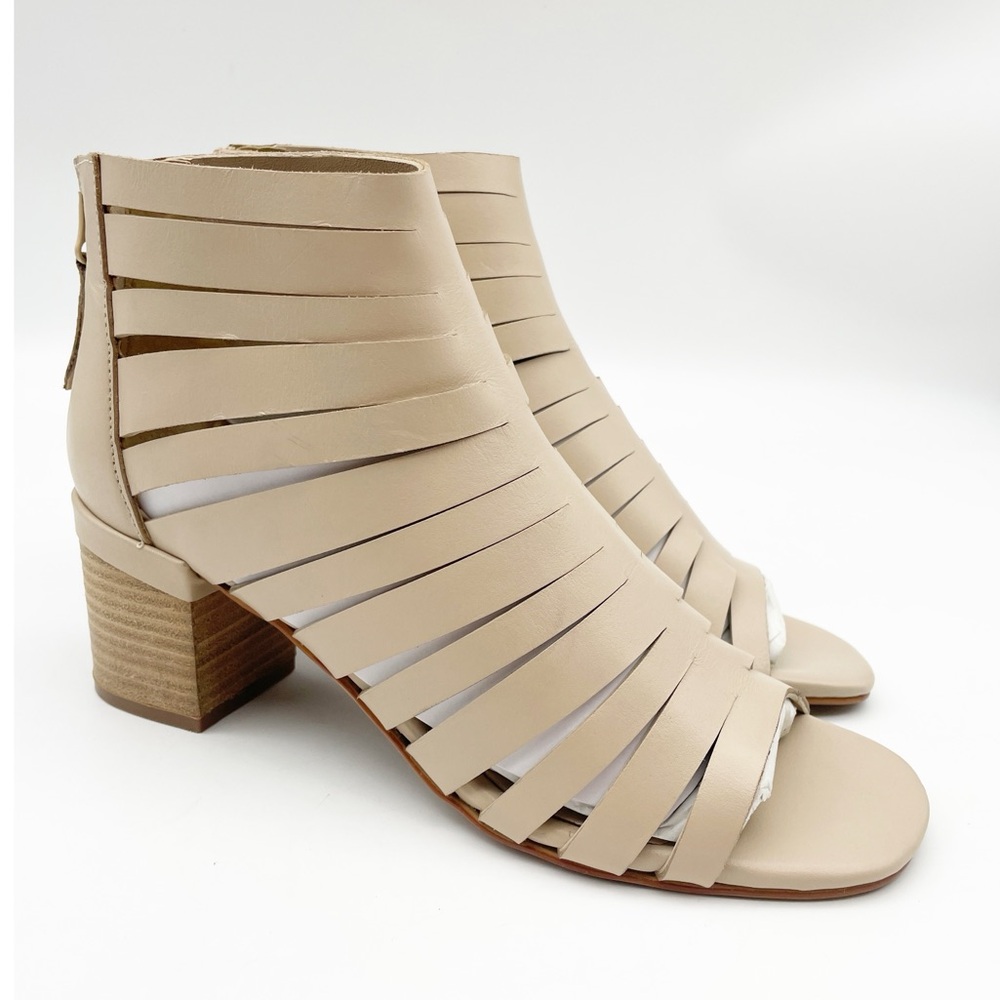 Vintage Foundry Co Women’s Eleanor leather strappy peep toe Sandal heel size 11